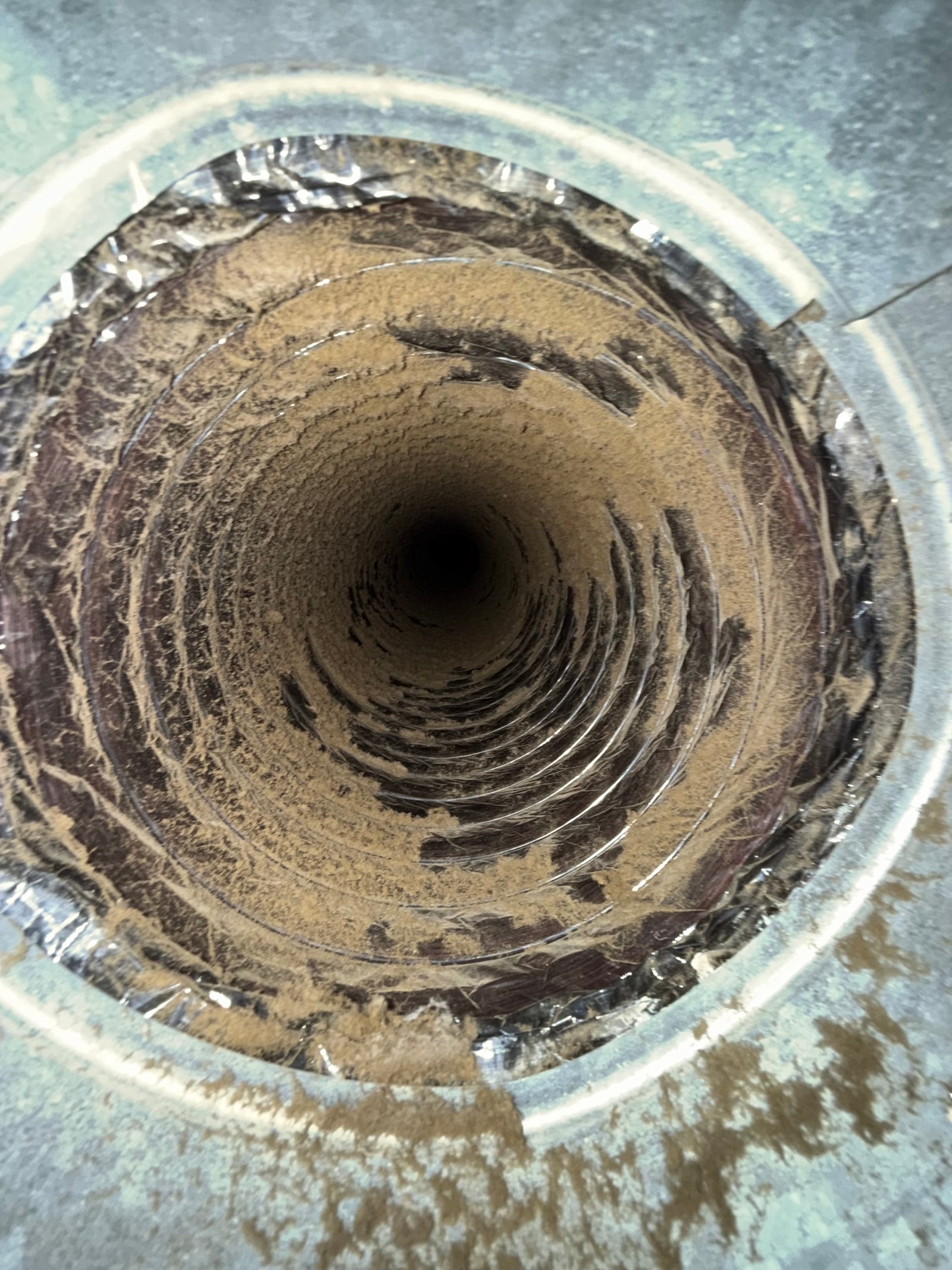 Air duct before cleaning - ClearAir Solutions Houston