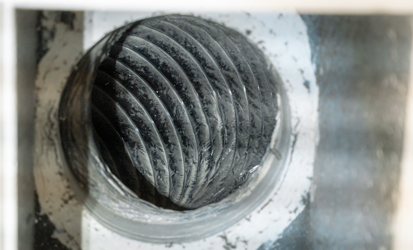 Air duct cleaning in progress