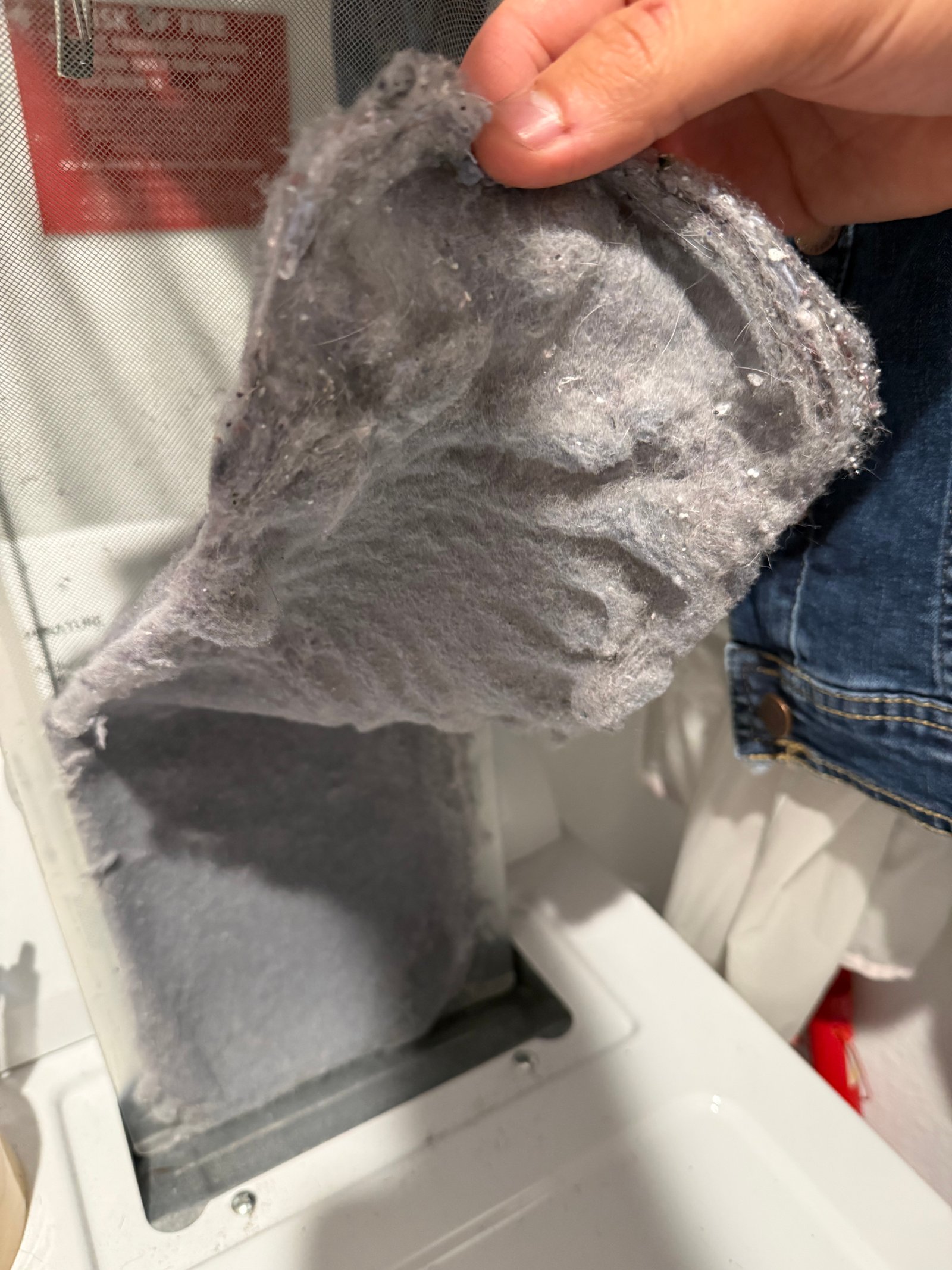 Dryer vent lint buildup removed from Pasadena home