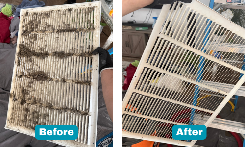 Air duct after professional cleaning - spotless