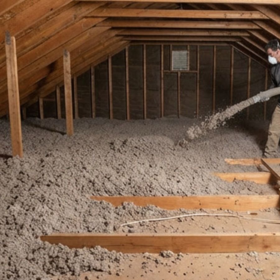 Complete attic insulation coverage