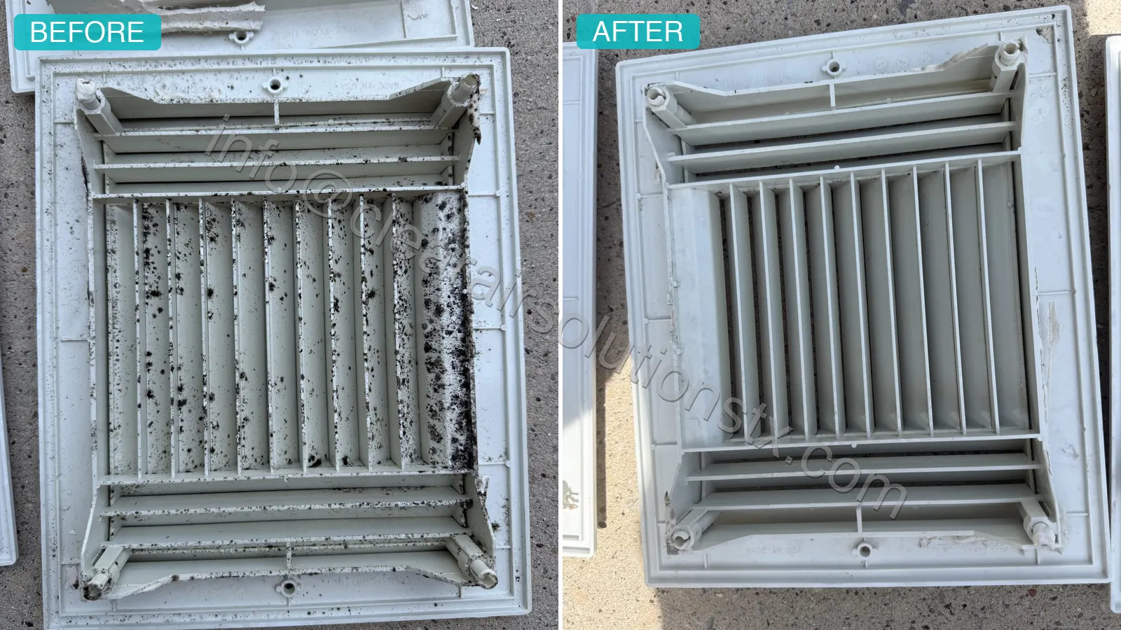 Before and after Air Duct Cleaning in Missouri City, TX by ClearAir Solutions, July 2026