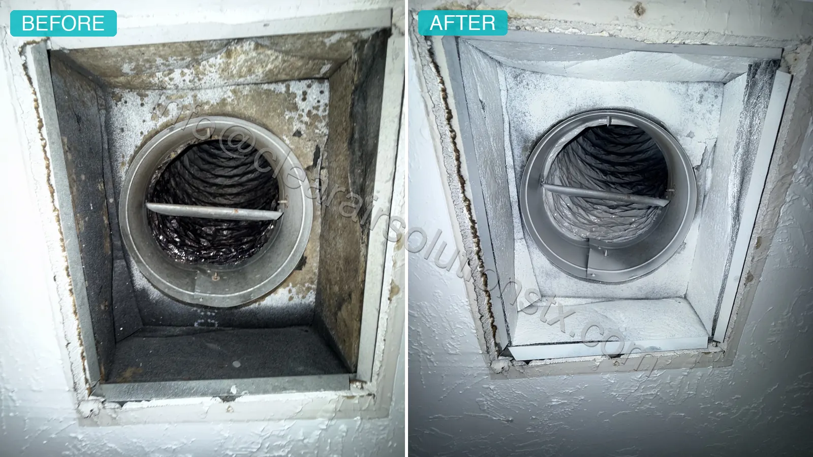 Before and after Air Duct Cleaning in Kingwood, TX by ClearAir Solutions, August 2026